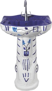 Lavabo Vitrossa moderne motif zèbre avec piédestal ensemble d'évier Lavabo en céramique noir blanc design d'exportation d'Inde - Product Image 6