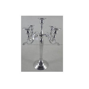 Grand candélabre en métal Vintage fait à la main nickelé 5 bras support de pilier pour la décoration de la maison de Pâques chandelier créatif - Product Image 2