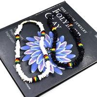 Collar de concha de playa hawaiana hecho a mano, collar de concha de mar Natural Rasta, joyería de verano, collar de surfista de concha de Puka, Unisex
