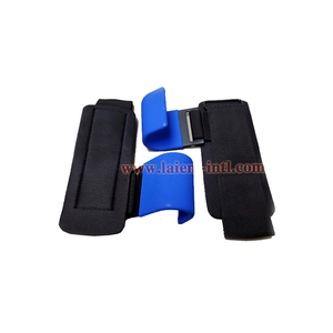 Muñequeras y correas de neopreno antideslizantes resistentes con logotipo personalizado con par de ganchos eléctricos de elevación de metal para ejercicio en el gimnasio - Product Image 6