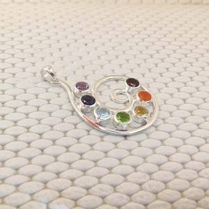 จี้จักระเงินแท้925เจ็ดดีไซน์ไม่เหมือนใครจี้เพชรที่มีคุณภาพยอดเยี่ยมการตั้งค่ากรอบเพชรแบบขายส่งเสน่ห์ทั้งเจ็ด - Product Image 2