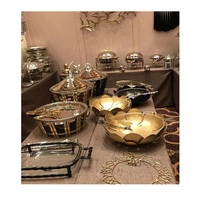 Plat de service en acier inoxydable et bois pour buffet, avec couvercle roulant, personnalisable (couleur, logo, taille, design) pour restaurant et cuisine
