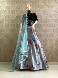 Diseñador indio Georgette Lahenga Choli con blusa desgaste del partido boda última lehenga choli con dupatta precio al por mayor alfanumero - Product Image 3