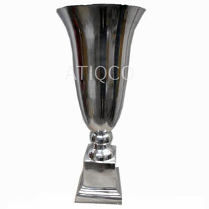 Florero de suelo de Metal de aluminio con flores florales de estilo costero, nuevo punzón, acento Interior decorativo, hermosa decoración del hogar - Product Image 2