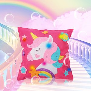 Suministros de Arte y manualidades para niños, decoración de unicornio cuadrado precortada, almohada de fieltro, <span class=keywords><strong>kit</strong></span> de costura artesanal, conjunto artesanal para niños, retales para aprendizaje - Product Image 5