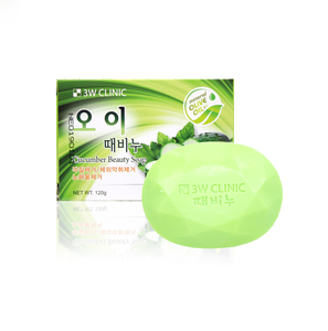 Korea Cosmetic 3W CLINIC CUCUMBER BEAUTY <b>SOAP</b> Solid Herbal Olive Oil Antiseptic Whitening Soothing Exfoliating Bath <b>Soap</b> - Product Image 1