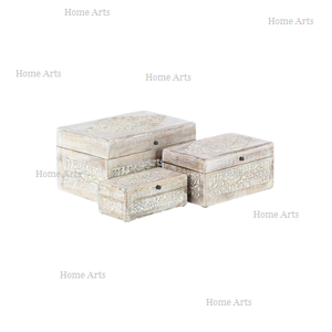 Juego de 2 cajas de joyería y cosméticos de diferentes tamaños Caja de almacenamiento de joyería de madera de diseño atractivo a precio competitivo - Product Image 4