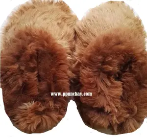 Fluffy Baby alpaca Slippers , Fluffy Suri Slippers Ppunchay Peru