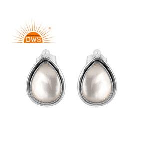 Trendy <b>Top</b> Selling oxidized Stud <b>earring</b> Doublet mother of pearl crystal gemstone <b>earring</b> for women jewelry manufacturer - Product Image 1