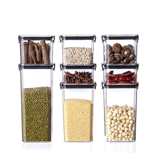 8 Piece High Quality New Design Food Storage Container Airtight Food Storage Container Plastic Set with Lid BPA Free Clear