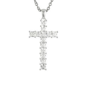 Hermoso collar cruzado de circón 5A de moda para mujer, joyería de compromiso y fiesta de boda en plata de ley - Product Image 1