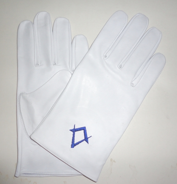 Wholesale Hot Sale Design Customized logo Unlined Masonic White Leather Gloves