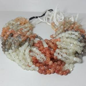 5mm 6mm naturel multi pierre de lune lisse ronde pierres précieuses collier perles brins cordes en ligne revendeur régulier fournisseur en vrac AAA - Product Image 1