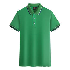Camiseta de Golf Antiarrugas para Hombre, Cuello Alto, Manga Corta, Algodón Suave Tejido, 180g, Color Sólido Natural, Teñido con Hilo, de Fábrica - Product Image 3