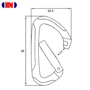 D Shaped 24KN Straight Gate Aluminum Carabiner with CE UIAA - Product Image 2