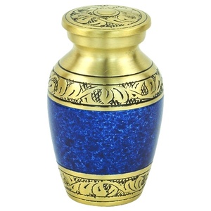 Antique noir et gris beau mémorial gravé animaux de compagnie laiton/aluminium crémation urnes souvenir stockage pour cendres funéraires - Product Image 5