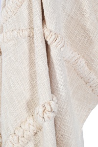 Super Luxurious White Cotton Woven Throw <b>Blanket</b> From India Wholesale Bohemian Decorative Hand Tufted <b>Pom</b>-<b>Pom</b> <b>Blanket</b> - Product Image 2