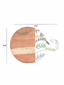 ถาดเสิร์ฟไม้มะม่วงทาสีมือใหม่ถาดไม้พร้อมดีไซน์ตกแต่ง - Product Image 4