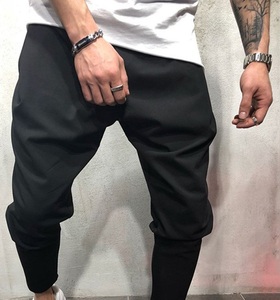 Pantalones de entrepierna caída hechos a medida pantalón gris oscuro de alta calidad ropa informal pantalones de hombre sueltos - Product Image 1