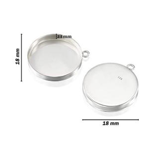 18 MM Charme Plain Bezel Collet Blanc Réglage Montage Trouver Pur Solide 925 Sterling Silver DIY Cup Fine Jewelry for Women - Product Image 1