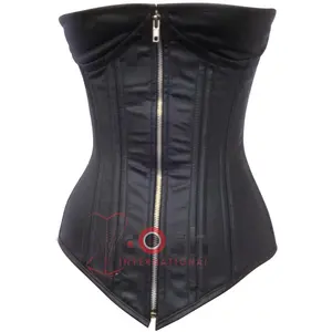 Women's Corset Underwired Steel Boned Overbust Cup Satin Sexy