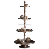 Soporte de pastel de plata de lujo, 4 niveles, plato de pastel y herramientas de servidor y decoración del hogar para boda, logotipo personalizado dorado