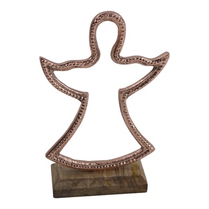 Adorable colección de estatuas de jardín con alas de Ángel, figuritas de latón fuertes y duraderas con acabado chapado para decoraciones navideñas - Product Image 4