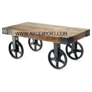 Wooden Top Cart Table Wooden Material Latest Best Strong Top Quality Cart Table For Sale