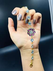 Charme En Argent Sterling 925 Plaqué Or Fleur Bracelets - Product Image 4