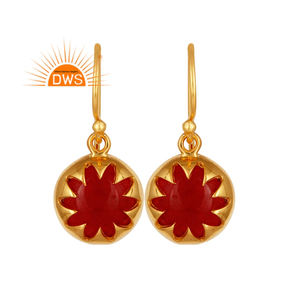 Trending 2026 Sterling Silver Natural <b>Red</b> Aventurine Gemstone Dangle <b>Earring</b> For Women Jewelry Manufacturer - Product Image 1