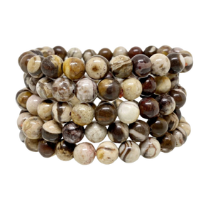 Pulsera de cristal de piedra de jaspe Zebara india de alta calidad, joyería de moda de piedras preciosas naturales, regalo para hombres y mujeres, meditación energética - Product Image 5