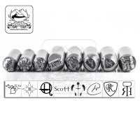 Ensemble personnalisé de 5 outils à main en acier pour marquage de logos, pour forgerons et créateurs de bijoux, en acier 100Cr6 trempé, longueur de tampon 4 pouces