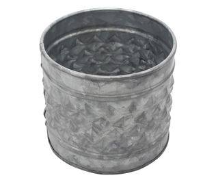 Conservatory Medium Antique Galvanized Metal Textured Planter - Product Image 3