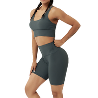 Ensemble de soutien-gorge de sport et legging court pour femmes grandes tailles, sublimation personnalisée, extensible dans quatre directions, respirant