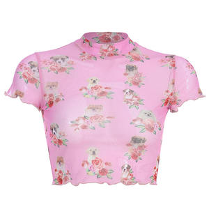 เสื้อครอปพิมพ์ลายผ้าฝ้ายแบบกำหนดเอง,เสื้อเชิ๊ตแบบสั่งทำโลโก้ได้ - Product Image 4