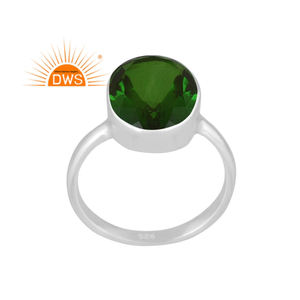 925สเตอริงเงินธรรมชาติคู่ชุบโครเมียมไดออพไซด์อัญมณีควอทซ์แหวนซ้อนกันได้สำหรับผู้หญิงเครื่องประดับ - Product Image 1