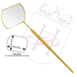 Eyelash Extension Round & <b>Rectangular</b> <b>Mirror</b> in <b>Gold</b> Color with Stainless Steel <b>Gold</b> Handle Private Label, Eyelash <b>Gold</b> <b>Mirror</b> - Product Image 2