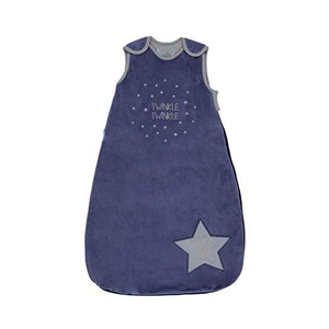 Gigoteuse bébé en velours de coton avec fermeture éclair discrète, motif étoiles, sans manches, entièrement personnalisable, unisexe, qualité standard - Product Image 1
