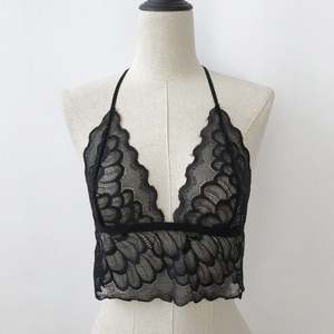 Scalloped Lace Halter Bralette <b>Set</b> in Black Handmade Creations Handmade Creations - Product Image 1