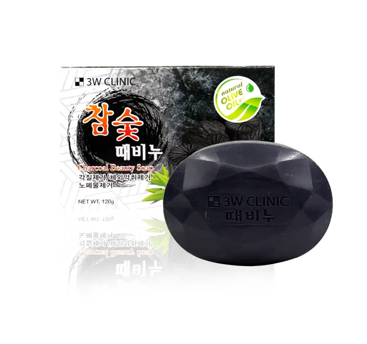 कोरिया कॉस्मेटिक 3W क्लिनिक लकड़ी का कोयला सौंदर्य साबुन सुखदायक exfoliating स्नान आपूर्ति K-सौंदर्य