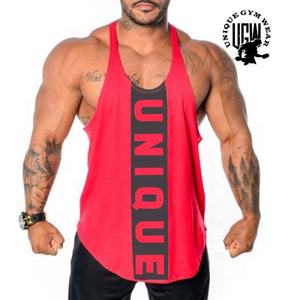 เสื้อกล้ามออกกำลังกายผู้ชายไซส์ใหญ่ UNIQUE GYM WEAR ผลิตจากผ้าฝ้ายรักษ์โลก แห้งเร็ว ไม่เป็นขุย ระบายอากาศได้ดี พิมพ์ลายด้านหน้า - Product Image 3