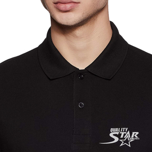 Venta al por mayor camisas de golf hechas a medida para niños patrón sólido negro para Polos en manga corta estilo pakistaní para adultos desgaste - Product Image 3