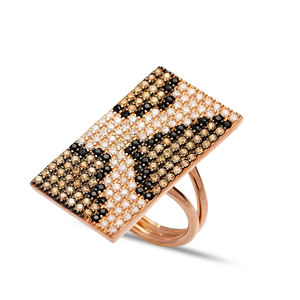 สี่เหลี่ยมผืนผ้ารูปร่างเสือดาวรูปร่างที่ทันสมัยแหวนตุรกีขายส่ง Handcrafted 925เงินสเตอร์ลิงเครื่องประดับ - Product Image 1