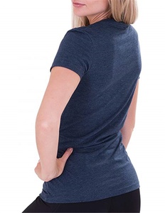Camisetas de algodón elásticas con cuello en V personalizadas para mujer, estilo casual deportivo, para gimnasio, novedad 2026 - Product Image 5