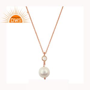 Topaze — pendentif en perle naturelle, pierre précieuse blanche en argent Sterling 925, 14k, or Rose, vente en gros de bijoux - Product Image 1