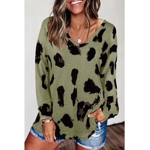 Tops de alta calidad para mujer, ropa de otoño a la moda, Top de manga larga con estampado de leopardo y rayas, novedad de 2022 - Product Image 4