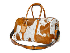 OWE Sac de voyage unisexe de luxe de qualité supérieure Doublure en cuir véritable et coton Exclusif Premium Classy Three Feathers - Product Image 3