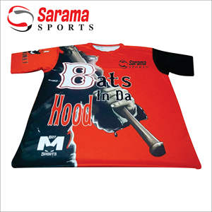 Maillots manches courtes de softball rouge USA Clubs Sublimation, - Product Image 1