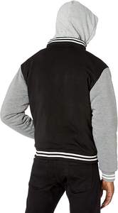 Chaqueta Universitaria de Béisbol Personalizada para Hombre, Negra y Gris, de Alta Calidad, Ecológica, de Secado Rápido, Vintage, Rellena de Poliéster para Invierno - Product Image 3