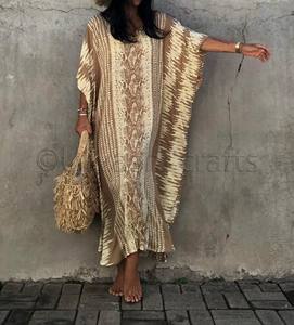 2020 <b>Boho</b> <b>Dress</b> Summer Vacation Digital Printed Long Sleeve Ankle Length <b>Plus</b> <b>Size</b> Beach Kaftans <b>Dress</b> - Product Image 1